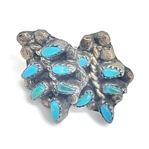 Sterling Silver Petit Point Leaf Cluster Earrings  9mm x 12mm  Earrings